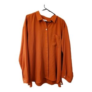 J.JILL burnt orange button down blouse XL